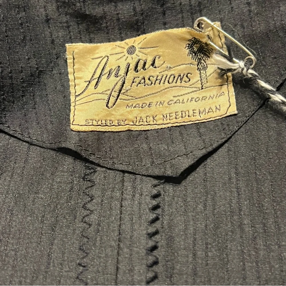Vintage Black Long Sleeve Dress - Picture 5 of 5